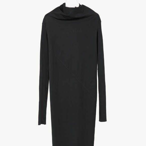 Rick Owens DRKSHDW AW/14 Black Cotton Long-Sleeve Midi Dress - Picture 1 of 12